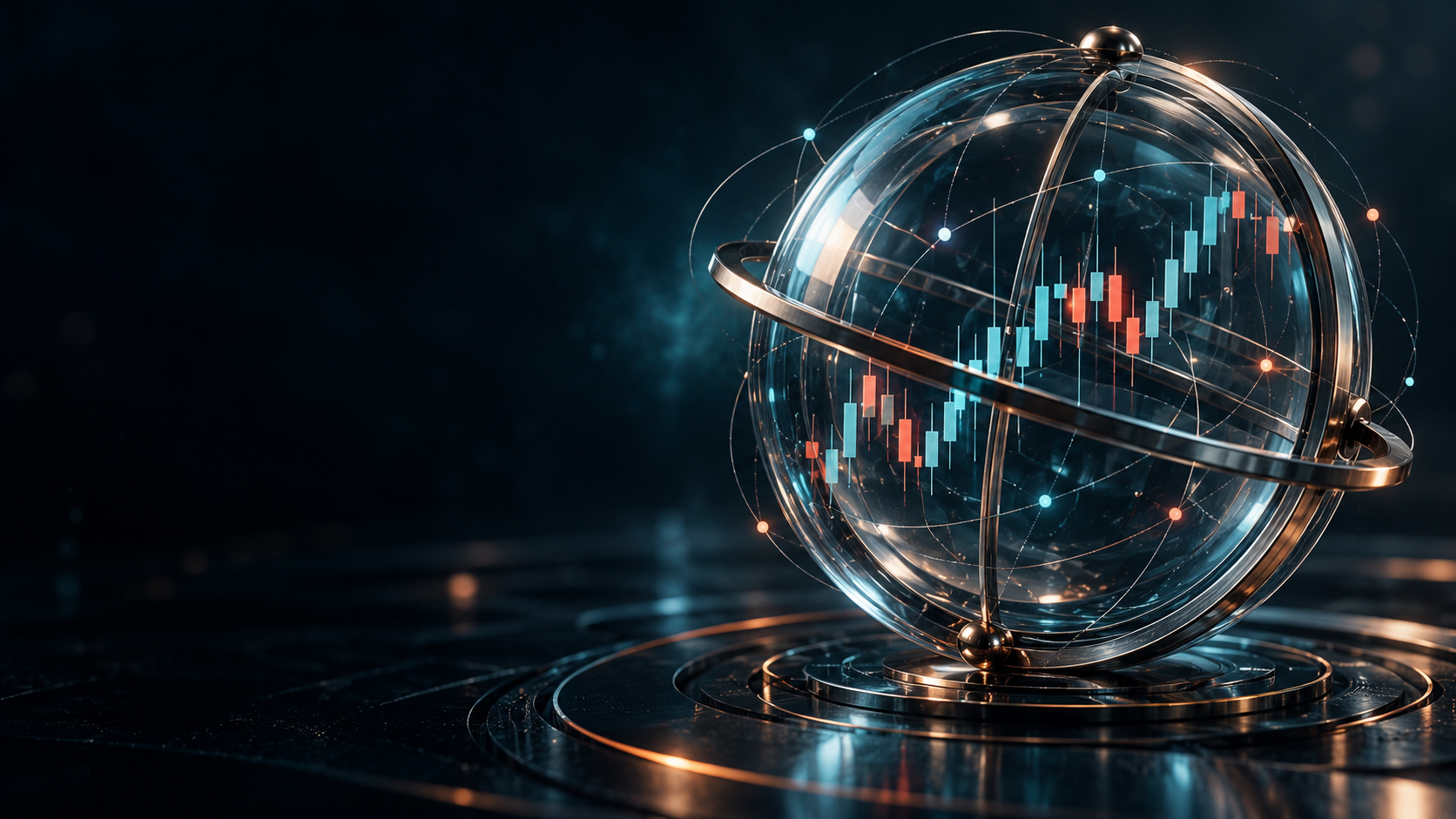 Quantitative strategy illustration with candlestick chart